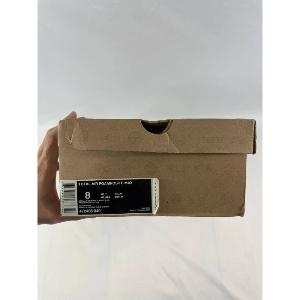 BOX ONLY Nike Total Air Foamposite Max 'Metallic Silver' 2011 472498-040 Size 8